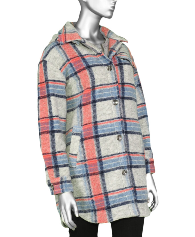 Tribal Jacket with Detachable Hood- Grey Mix. Tribal Style: 1173O-3663-0266
