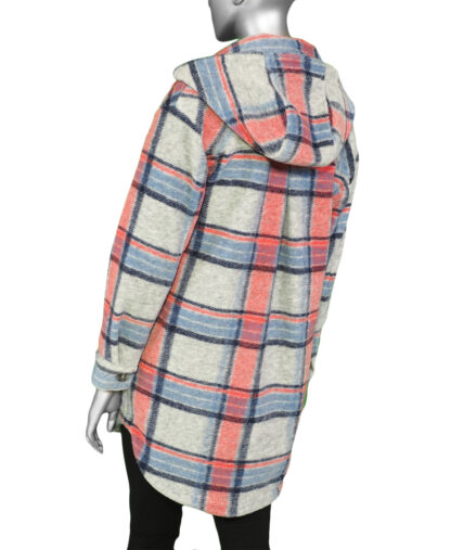 Tribal Jacket with Detachable Hood- Grey Mix. Tribal Style: 1173O-3663-0266 Back