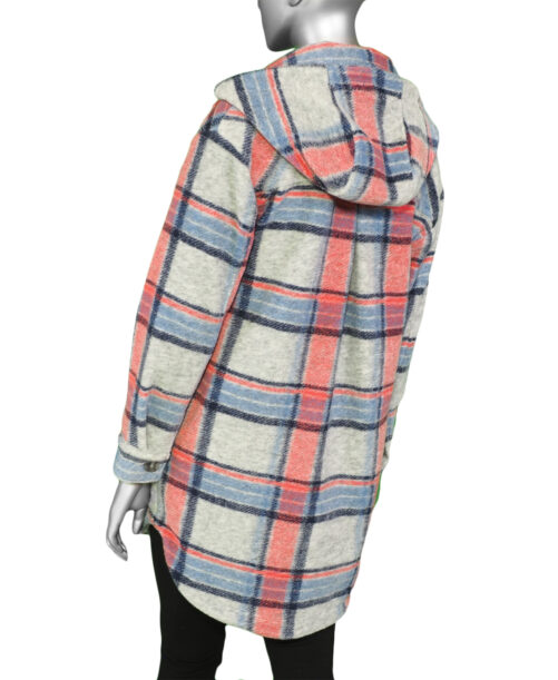 Tribal Jacket with Detachable Hood- Grey Mix. Tribal Style: 1173O-3663-0266 Back