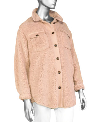 Tribal Faux Sherpa Shacket - Dusty Lilac . Tribal Style: 7554O-4664-0435