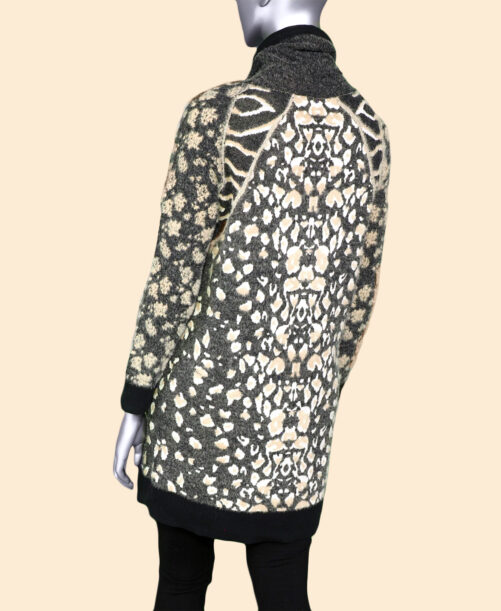 Tribal Intarsia Sweater Dress- Black .  Tribal Style: 4792O-3415-0002 Back