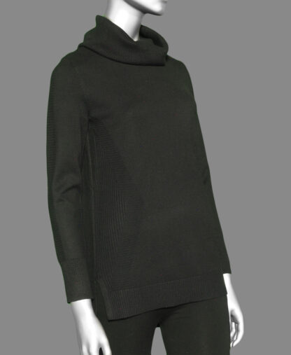 Tribal Cowl Neck Sweater- Black . Tribal Style: 1160O-133-0002