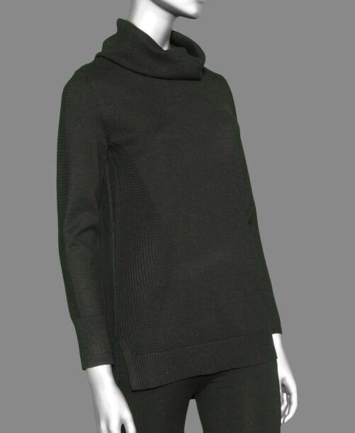 Tribal Cowl Neck Sweater- Black . Tribal Style: 1160O-133-0002