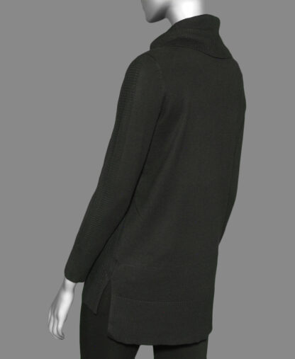 Tribal Cowl Neck Sweater- Black . Tribal Style: 1160O-133-0002 back.