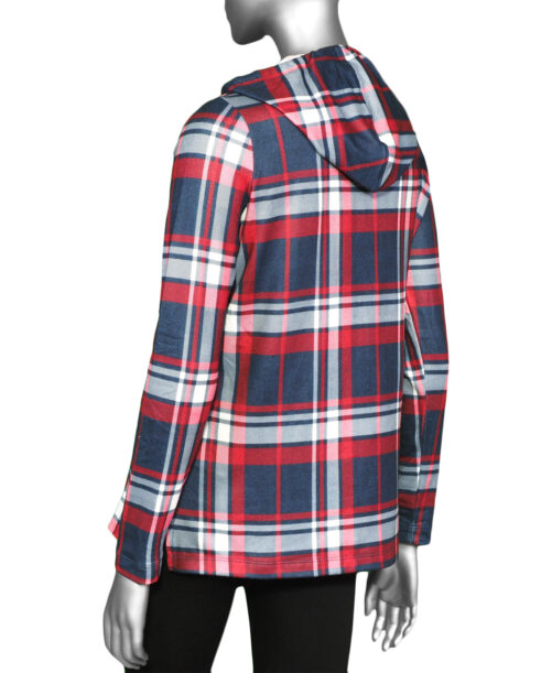 Tribal Hooded Knit Top- Dark Marine . Tribal Style: 4651O-3640-2445 Back