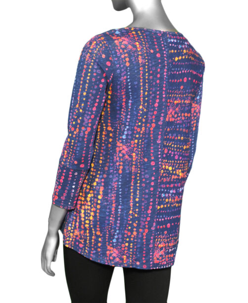Escape Cotton Slub V-Neck Tunic- Navy .  Back
