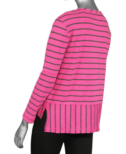 Escape Stripe Pullover- Berry .  Style: 23024 Berry Back