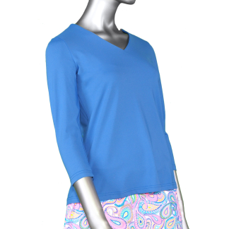 Lulu-B V-Neck Top- Deep Sea .  Style: SPX0471 BLU  .