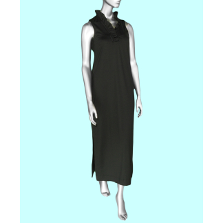 Lulu-B Ruffle Sleeveless Maxi Dress- Black .  Style: SPX4473 BLK