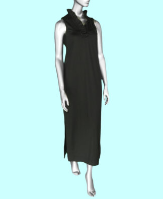 Lulu-B Ruffle Sleeveless Maxi Dress- Black .  Style: SPX4473 BLK