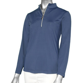 Lulu-B High Neck Zip Pull-Over- Navy