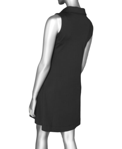 Lulu-B Swing Dress- Solid Black. SPX4427S Black . Back.