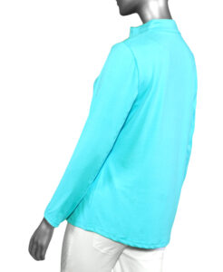 Lulu-B High Neck Zip Pull-Over- Clear Turquoise . Style: SPX0632S TQCL . Back