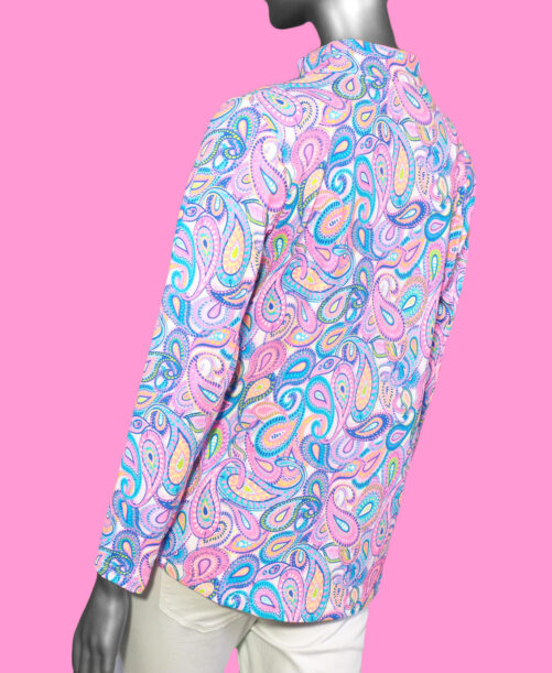 Lulu-B High Neck Zip Pull-Over- Paisley . Style: SPX0632P PSLY.
