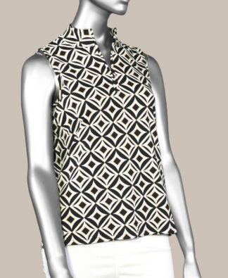 Lulu-B Zip Top- Geo Shapes .  Style: SPX5211 GBSW .