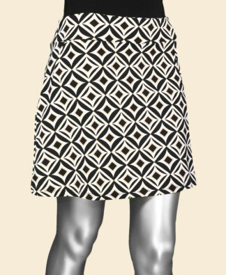 Lulu-B Zip Skort- Black/Stone/White. Style: SPX3148P GBSW .