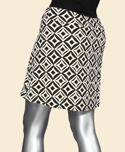 Lulu-B Zip Skort- Black/Stone/White. Style: SPX3148P GBSW . Back