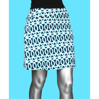 Lulu-B Zip Skort Abstract Circles- Navy . Style: SPX3148 GCNY