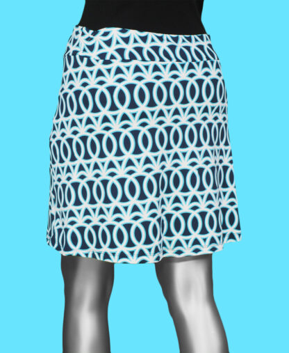 Lulu-B Zip Skort Abstract Circles- Navy . Style: SPX3148 GCNY Back