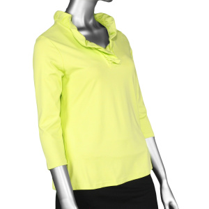Lulu-B Ruffled Neck Top- Key Lime . Style: SPX0792S KLI .