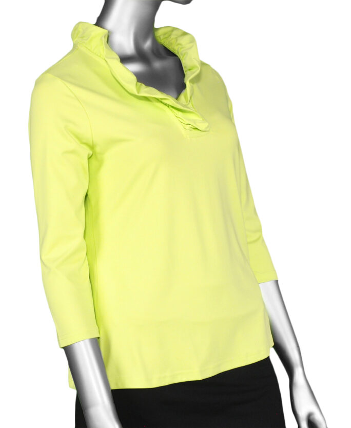 Lulu-B Ruffled Neck Top- Key Lime . Style: SPX0792S KLI .