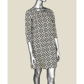Lulu-B Travel Dress- Black/White/Tan . Style: SPX4423P GBSW