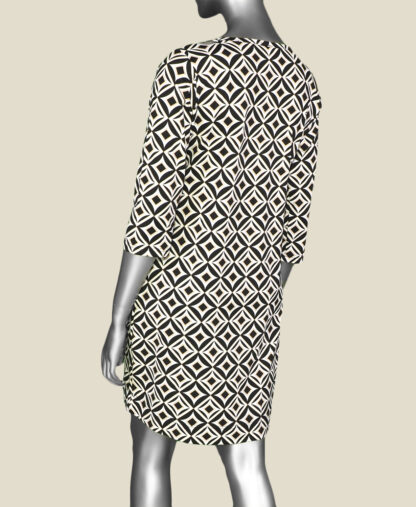 Lulu-B Travel Dress- Black/White/Tan . Style: SPX4423P GBSW Back