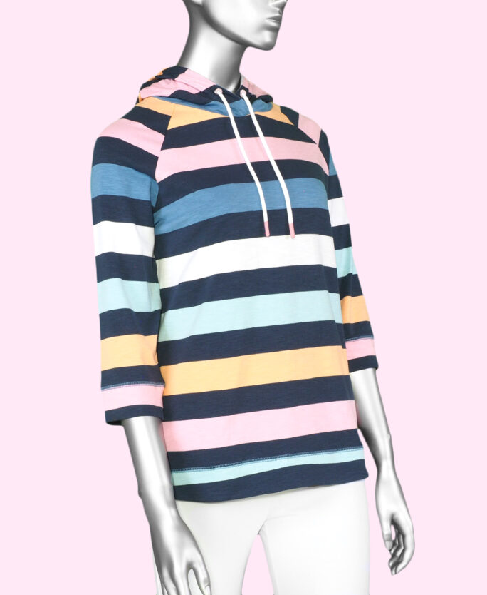 Tribal 3/4 Sleeve Raglan Hoodie- Pacific . Tribal Style: 4488O-3241-0895