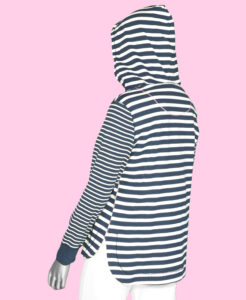 Tribal Hoodie with Pocket- Deepblue . Tribal Style: 1241O-3704-2317 back