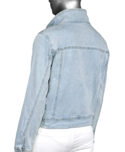 Tribal Denim Crop Jacket - Happy Blue . Tribal Style: 7805O-291-2967 Back