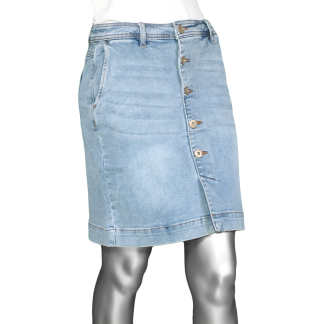 Tribal Button Down Skirt- Sweet Blue . Tribal Style: 7813O-292-2499