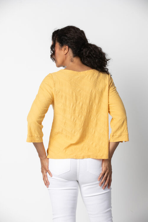Habitat Cascade Boat Neck Top- Ochre . Habitat Style: 16301 OCH Back