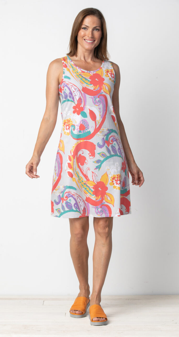 Habitat Boho Paisley Tank Dress- Coral . Habitat Style: 19580 CRL