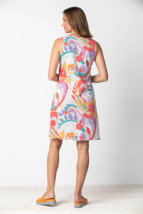Habitat Boho Paisley Tank Dress- Coral . Habitat Style: 19580 CRL Back