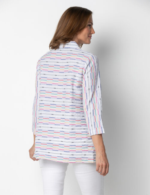 Habitat Fiesta Weave Tunic- White . Habitat Style: 46247 WHT Back