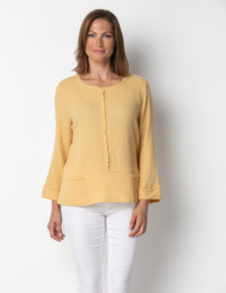 Habitat Double Cloth Pocket Pullover- Ochre . Habitat Style: 75710 OCH