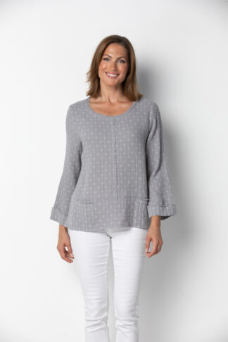 Habitat Crosshatch Pullover- Gull . Habitat Style: 76910 GUL