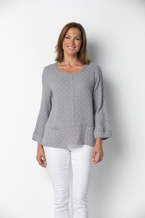 Habitat Crosshatch Pullover- Gull . Habitat Style: 76910 GUL