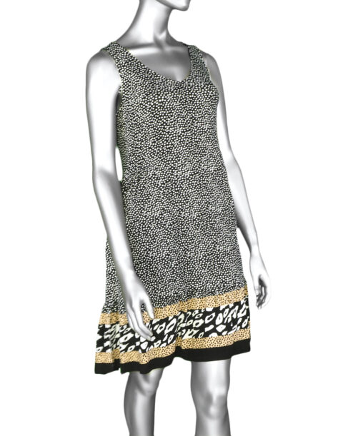 Tribal V Neck Dress Dots- Black . Tribal Style: 1340O-3457-0002