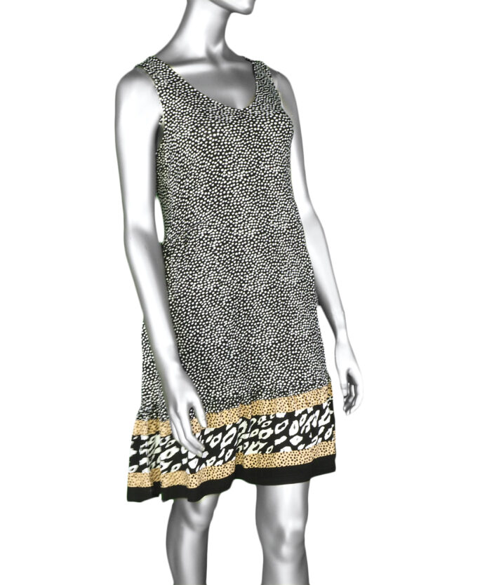 Tribal V Neck Dress Dots- Black . Tribal Style: 1340O-3457-0002