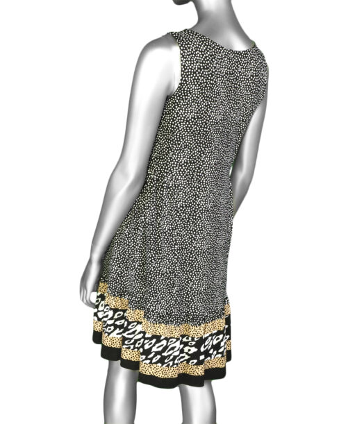 Tribal V Neck Dress Dots- Black . Tribal Style: 1340O-3457-0002 Back