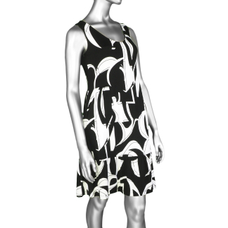 Tribal V Neck Abstract Dress- White . Tribal Style: 1340O-3457-0001