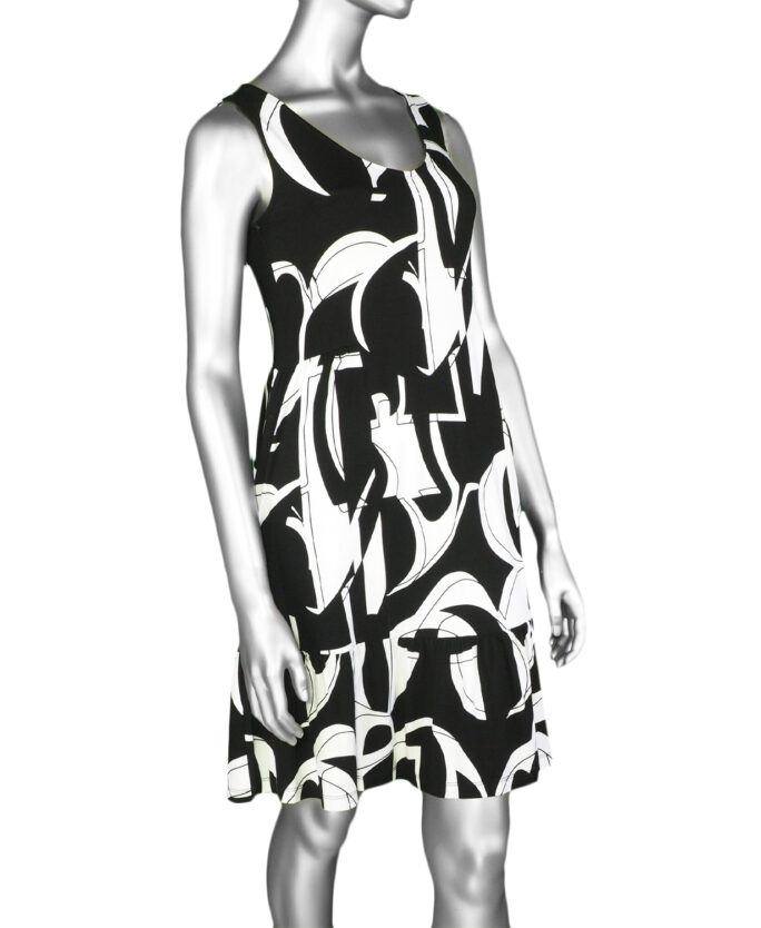 Tribal V Neck Abstract Dress- White . Tribal Style: 1340O-3457-0001