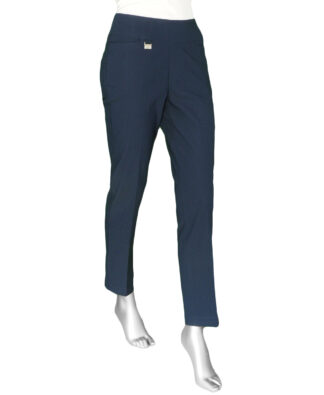 Lulu-B Pull On Ankle Pant- Navy . Lulu-B Style: BLD 1417