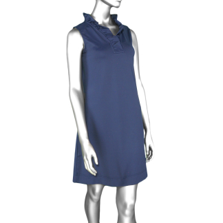 Lulu-B Ruffle Neck Dress- Navy .  Lulu-B Style: SPX4444S NVY
