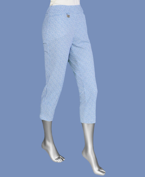 Lulu-B Printed Capri- Clear Peri & Deep Sea .  Style: BPN1675 GKDP