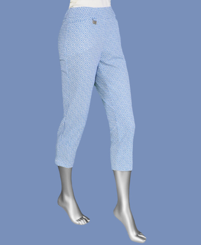 Lulu-B Printed Capri- Clear Peri & Deep Sea .  Style: BPN1675 GKDP