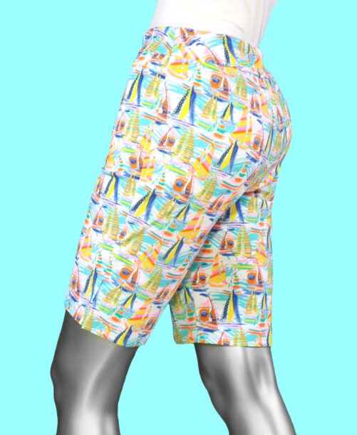 Lulu-B Printed Shorts- Small Sail Boats . Style: BPN3154 SAIB rear