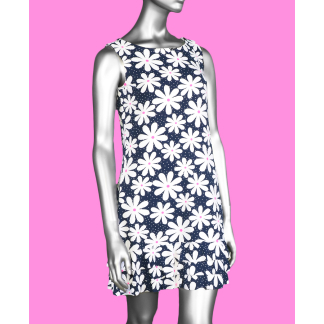 Lulu-B Ruffle Trim Dress- Daisy Navy . Style: SPX4495 DSYN