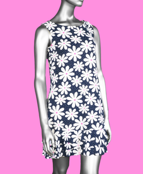 Lulu-B Ruffle Trim Dress- Daisy Navy . Style: SPX4495 DSYN